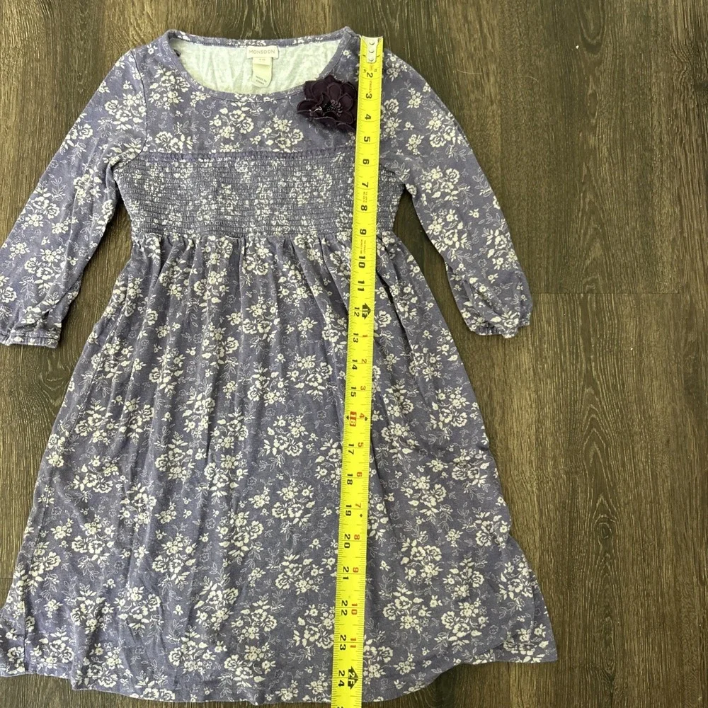 Monsoon‎ Purple Floral Dress Long Sleeve Size 9/10 COMFY